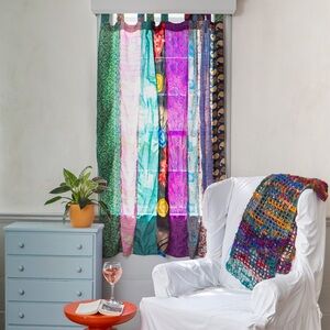 Darn Good Yarn Rainbow Oasis Recycled Sari Drapes - 2 Panels, NWT
